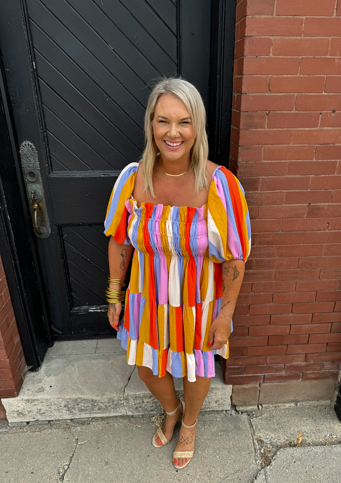 Buddy Love Stripe Dress-Dresses-buddy love-The Silo Boutique, Women's Fashion Boutique Located in Warren and Grand Forks North Dakota