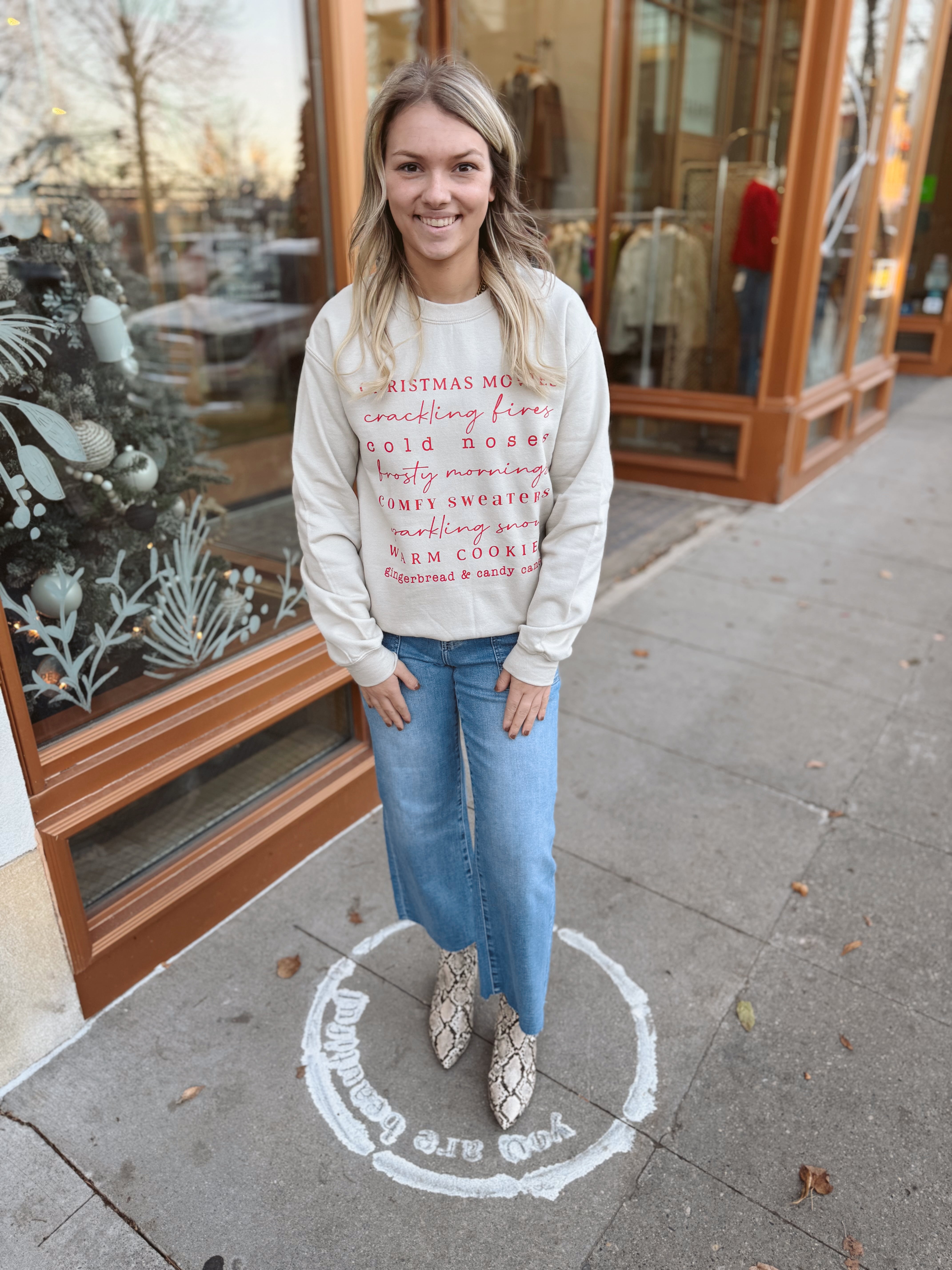 Winter List Sand Christmas Sweatshirt-Final Sale-Graphic Tees-chloe-The Silo Boutique, Women's Fashion Boutique Located in Warren and Grand Forks North Dakota