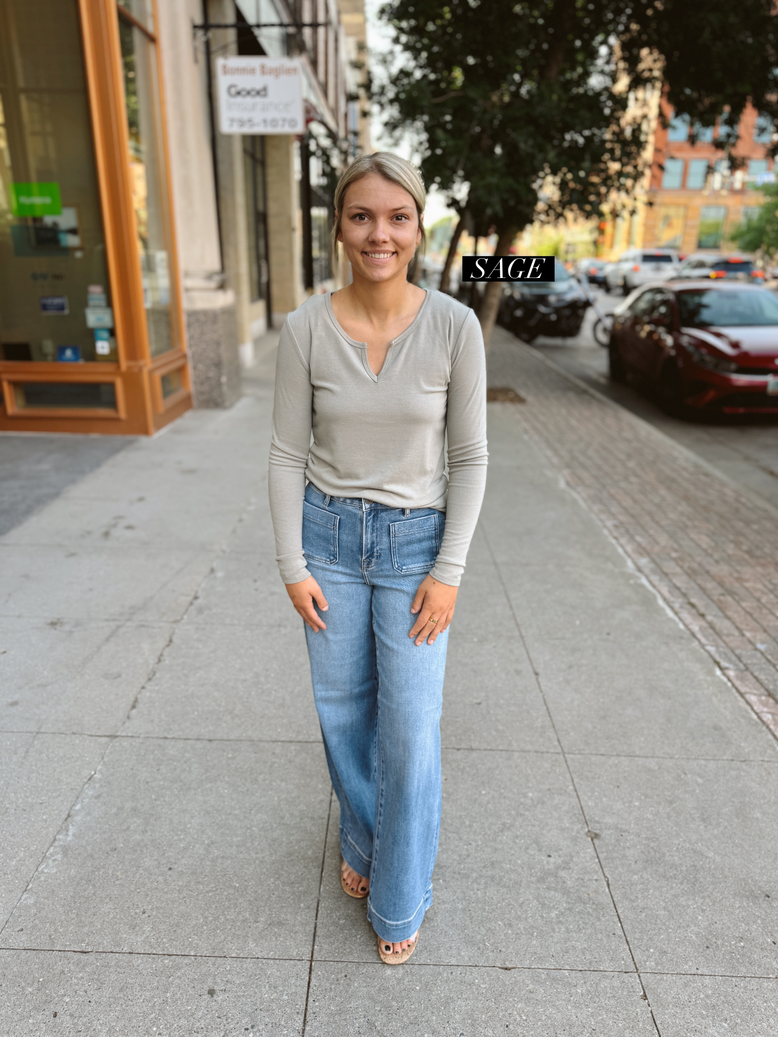 Cool Ultra Soft Notched Long Sleeve Top-Long Sleeve Tops-be cool-The Silo Boutique, Women's Fashion Boutique Located in Warren and Grand Forks North Dakota