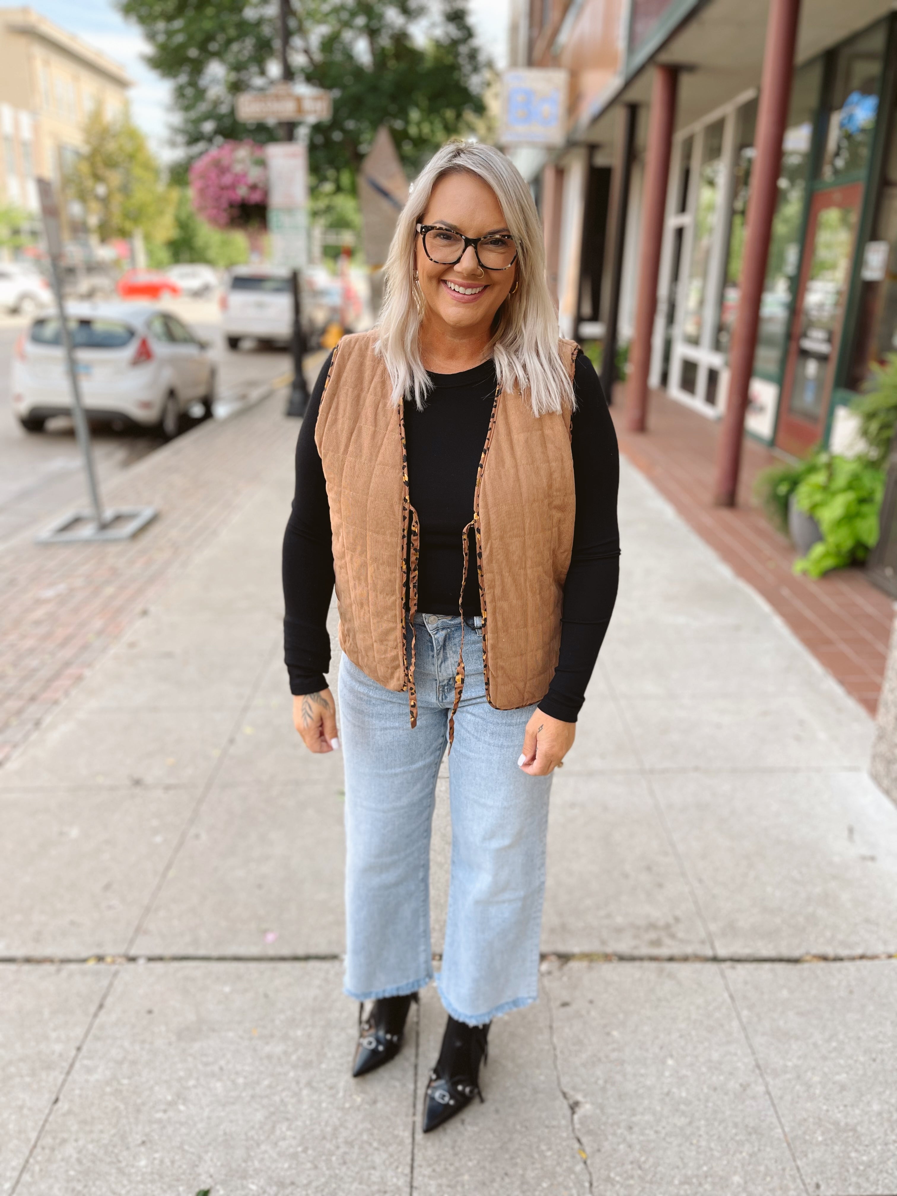 Get Wild Quilted Vest-Vests-ENTRO-The Silo Boutique, Women's Fashion Boutique Located in Warren and Grand Forks North Dakota