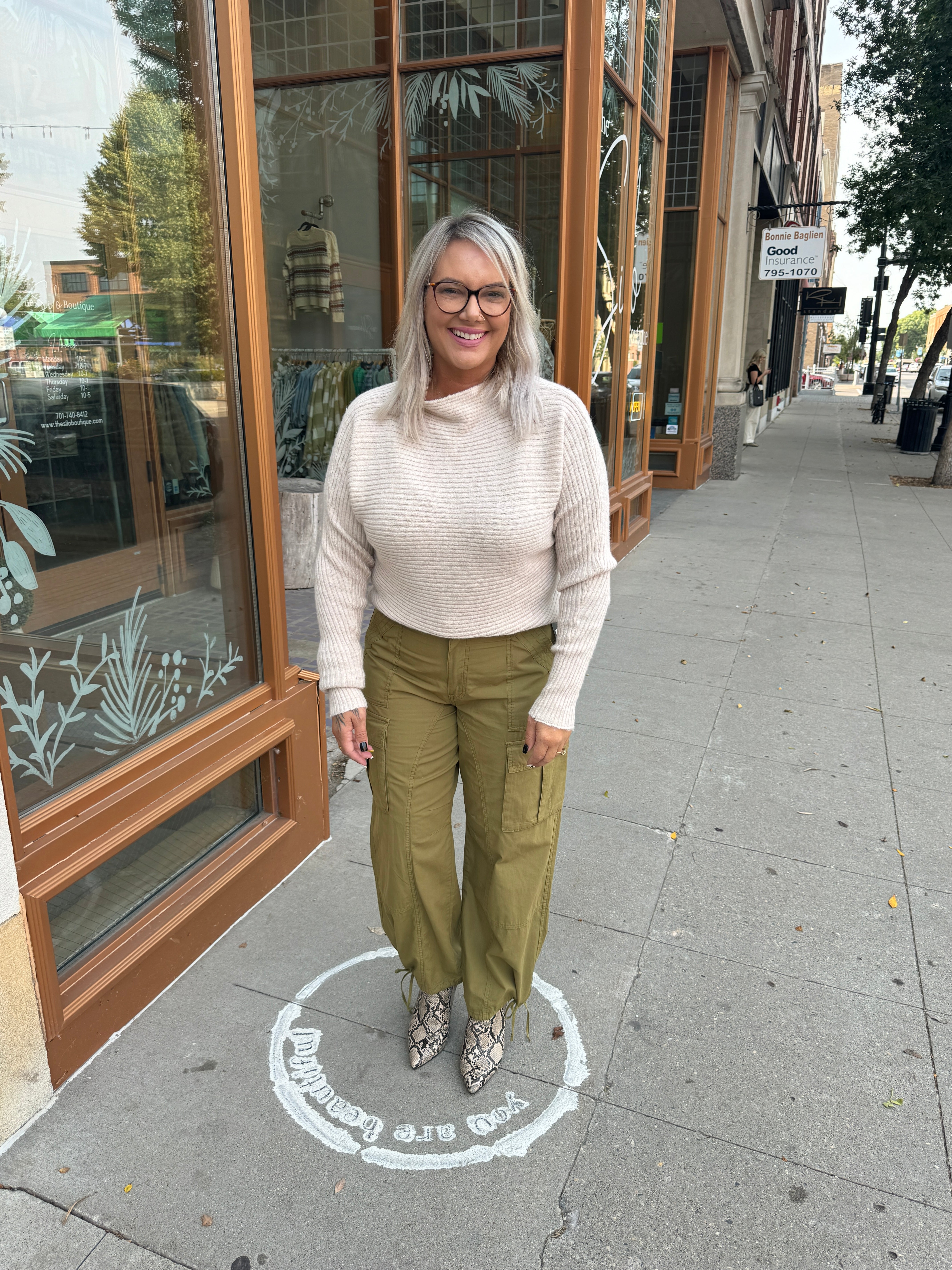 Stacy Oatmeal Ribbed Sweater-Sweaters-stacato-The Silo Boutique, Women's Fashion Boutique Located in Warren and Grand Forks North Dakota