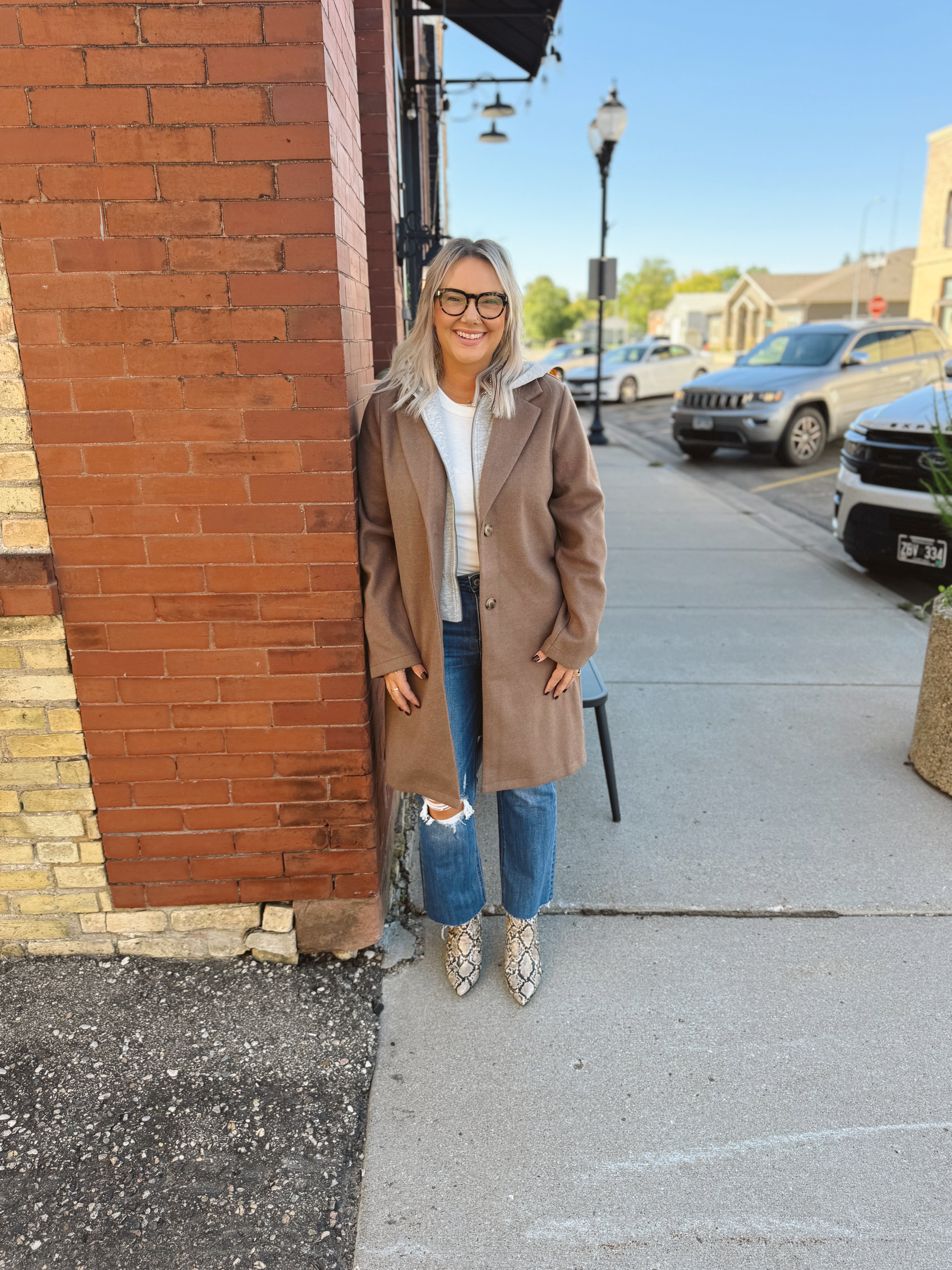 Coat With Contrast-Blazers-hem and thread-The Silo Boutique, Women's Fashion Boutique Located in Warren and Grand Forks North Dakota