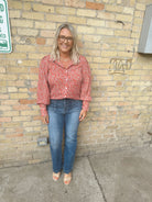 Red Floral Top-Long Sleeve Tops-cozy co-The Silo Boutique, Women's Fashion Boutique Located in Warren and Grand Forks North Dakota