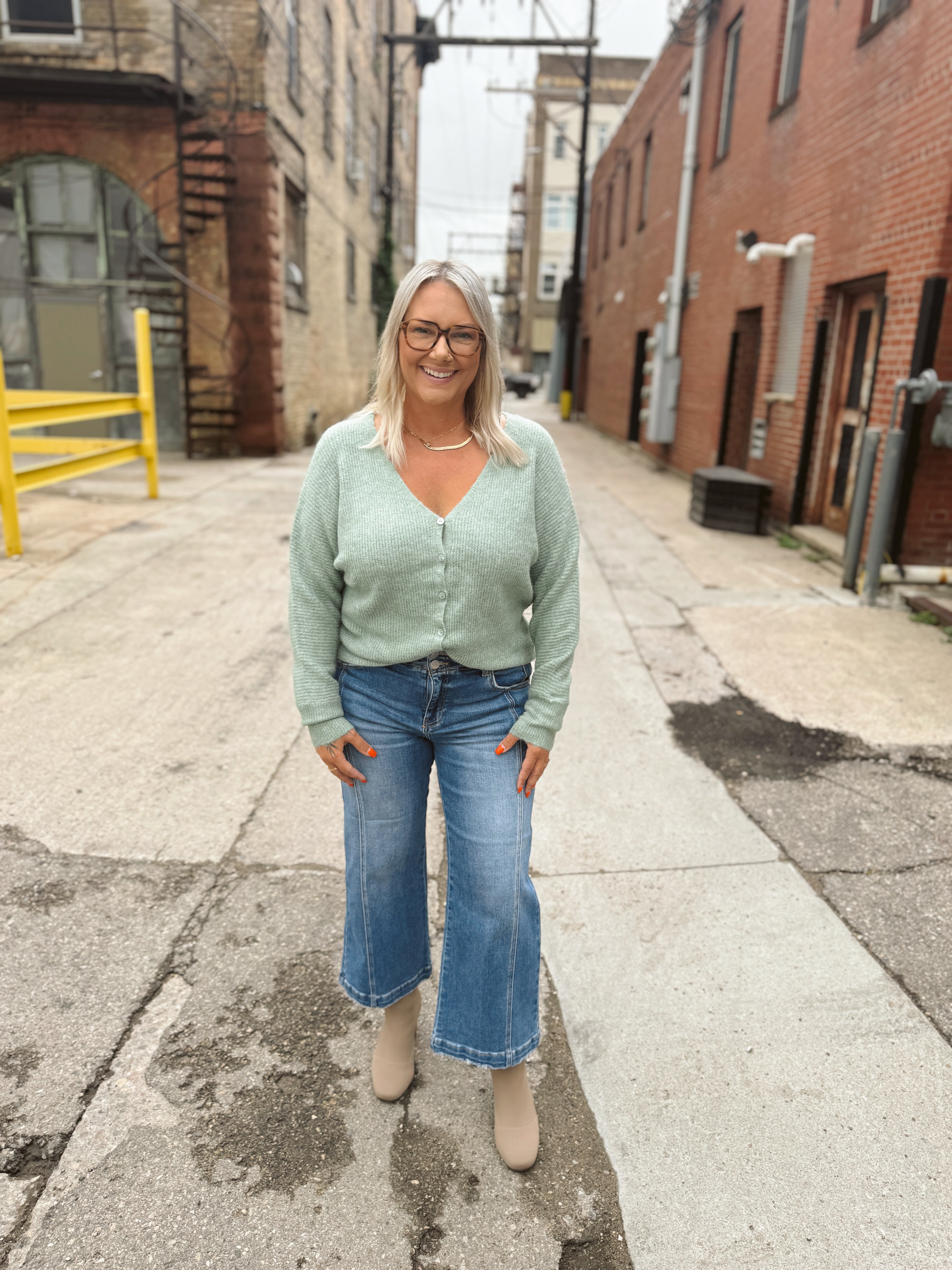 Mint Sweater Cardigan-Cardigans-stacatto-The Silo Boutique, Women's Fashion Boutique Located in Warren and Grand Forks North Dakota