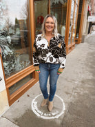 Black and Taupe Floral Mix Sweater-Sweaters-&merci-The Silo Boutique, Women's Fashion Boutique Located in Warren and Grand Forks North Dakota