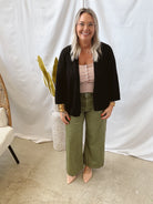 Black Crochet Cardigan Sweater-Cardigans-staccato-The Silo Boutique, Women's Fashion Boutique Located in Warren and Grand Forks North Dakota