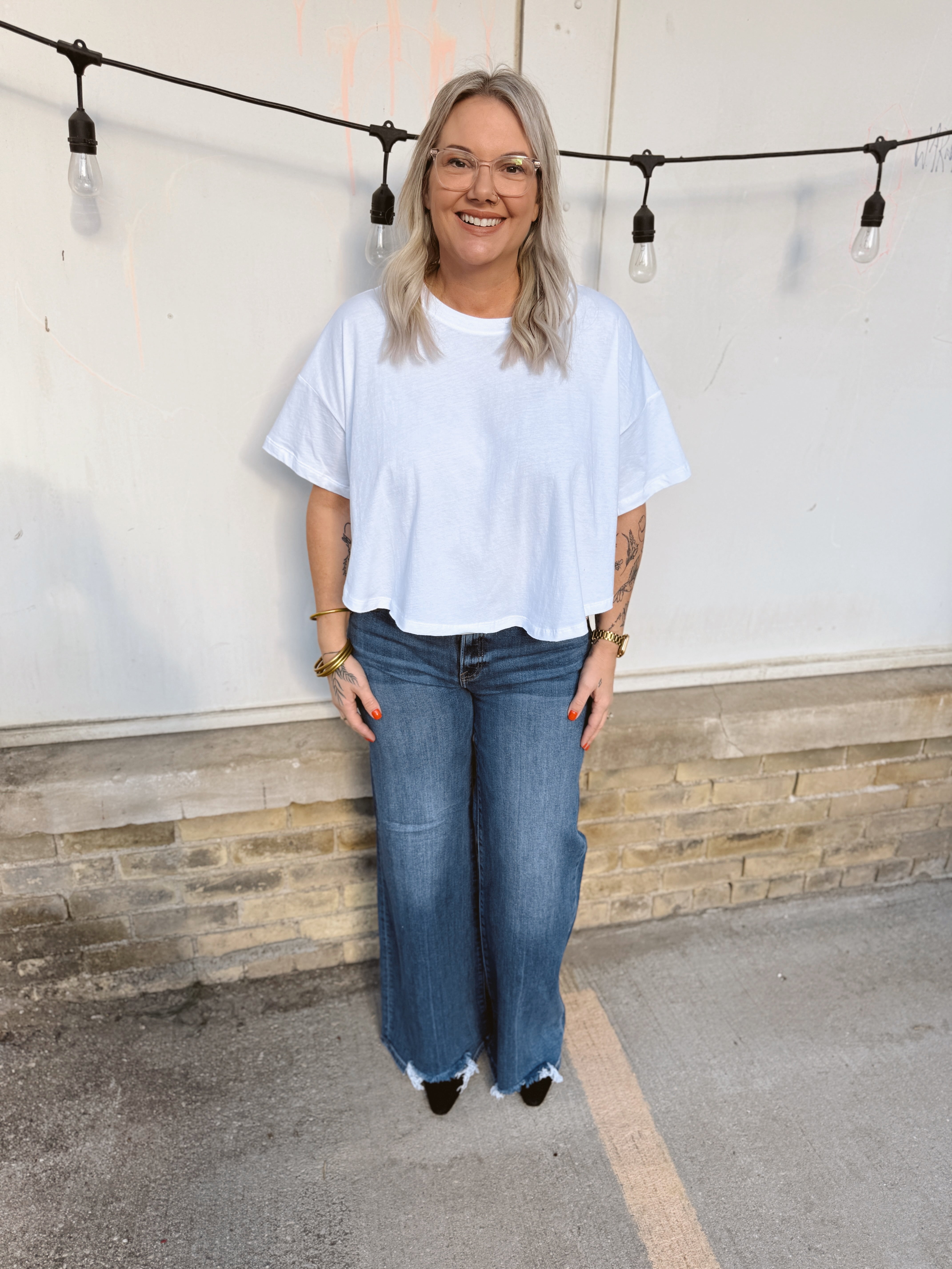 Zen Short Sleeve Crop Top-White-Short Sleeve Tops-Zenana-The Silo Boutique, Women's Fashion Boutique Located in Warren and Grand Forks North Dakota