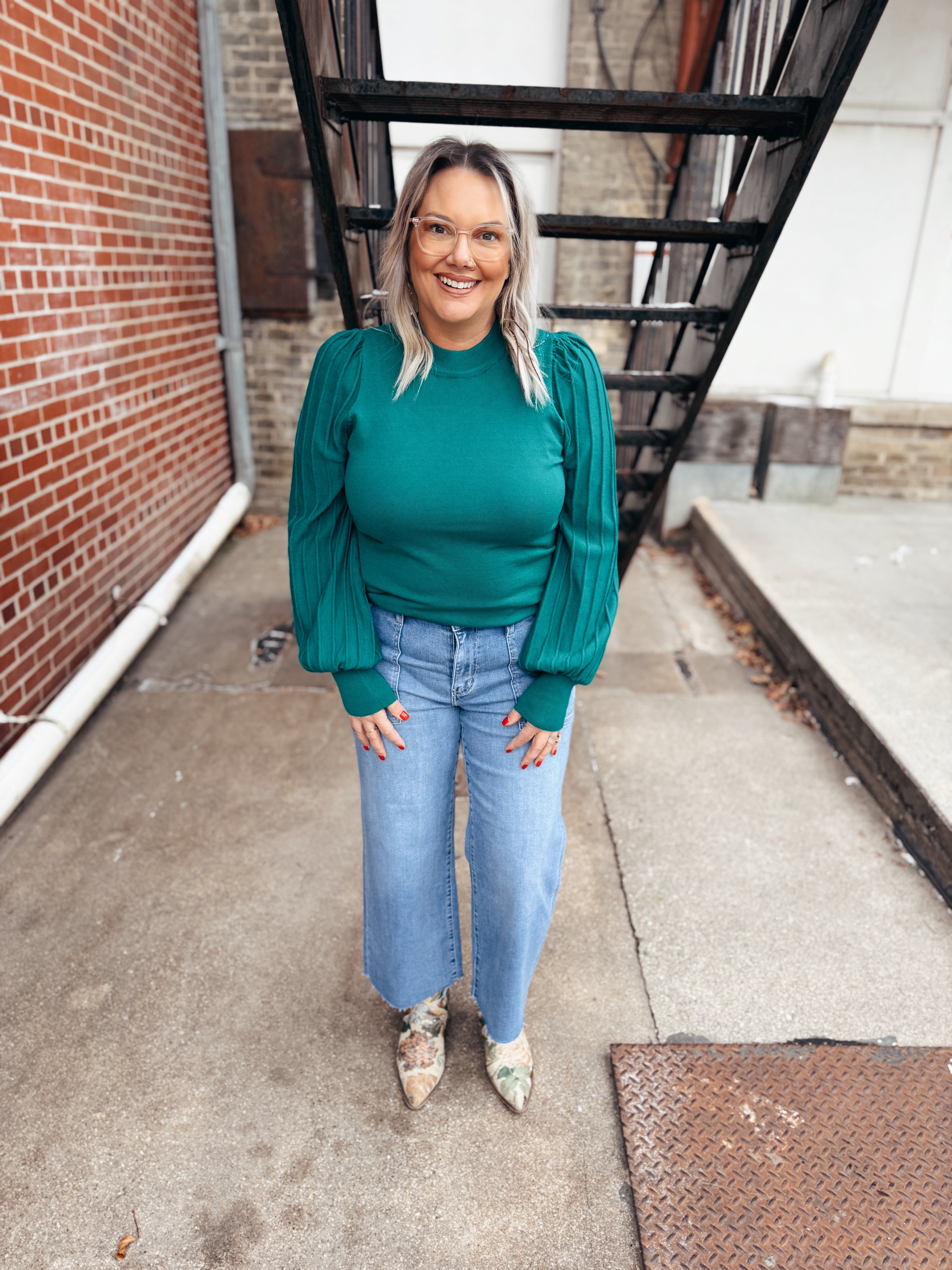 Classic Lightweight Sweater Top-Alpine Green-Sweaters-&merci-The Silo Boutique, Women's Fashion Boutique Located in Warren and Grand Forks North Dakota