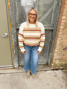 Copper Mix Striped Sweater-Sweaters-stacatto-The Silo Boutique, Women's Fashion Boutique Located in Warren and Grand Forks North Dakota