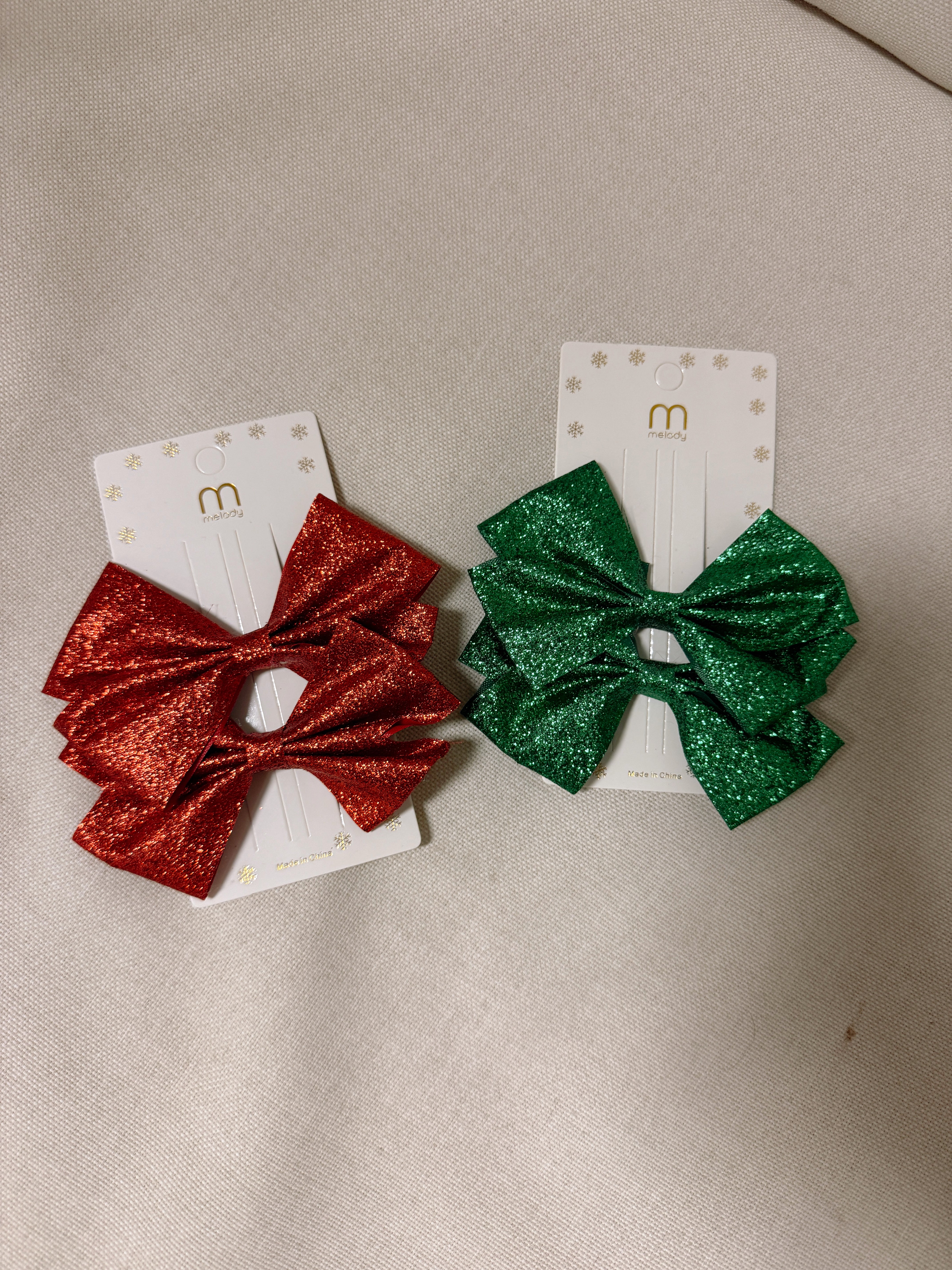 Glitter Bow Clips-Hair Accessories-fashion city-The Silo Boutique, Women's Fashion Boutique Located in Warren and Grand Forks North Dakota