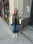 Olive Mix Bomber Jacket-Coats & Jackets-26 international-The Silo Boutique, Women's Fashion Boutique Located in Warren and Grand Forks North Dakota