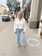 Classic Button Down Shirt-White-Long Sleeve Tops-hyfve-The Silo Boutique, Women's Fashion Boutique Located in Warren and Grand Forks North Dakota