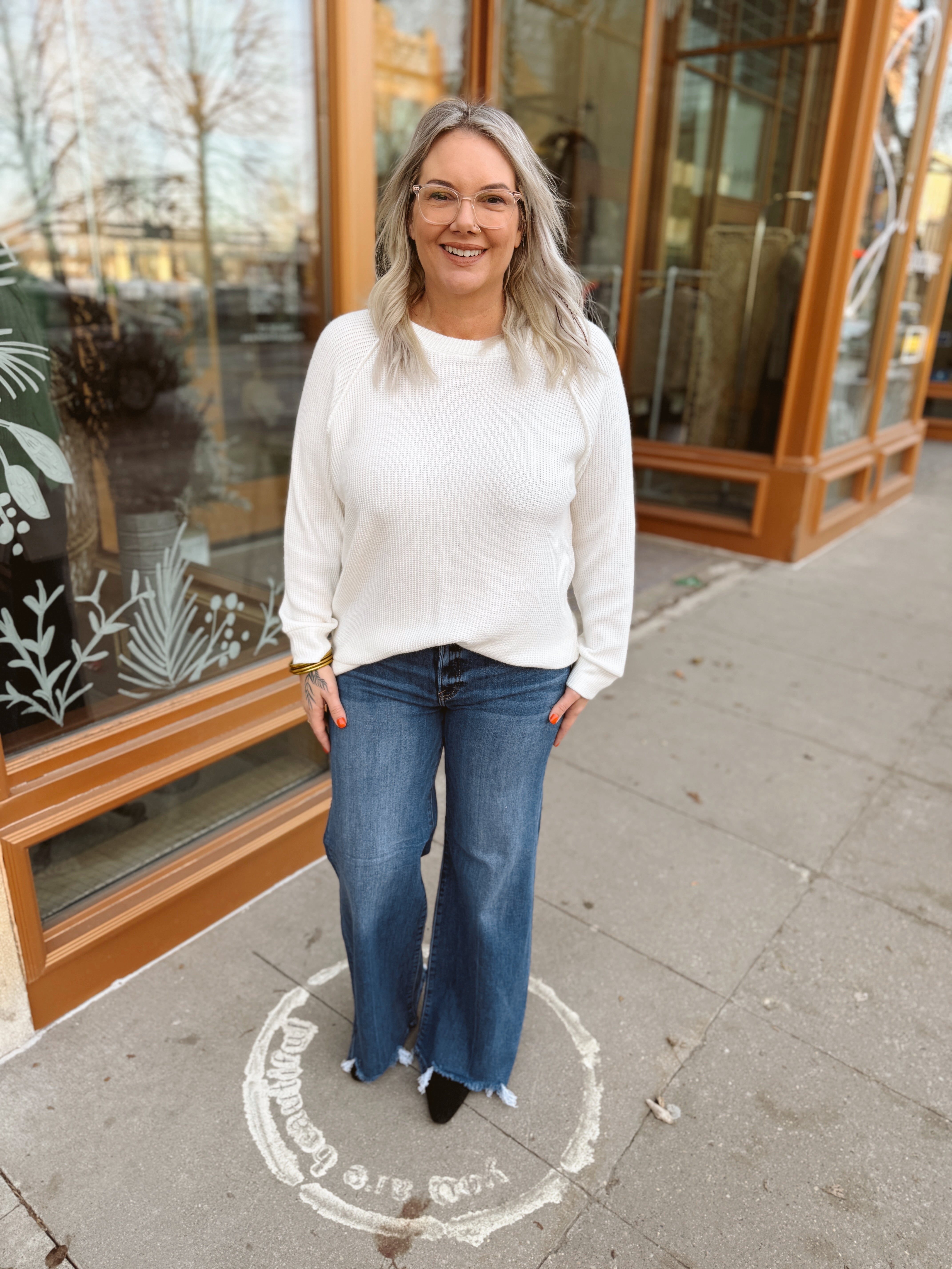 Zen Long Sleeve Raglan Top-Off White-Long Sleeve Tops-Zenana-The Silo Boutique, Women's Fashion Boutique Located in Warren and Grand Forks North Dakota