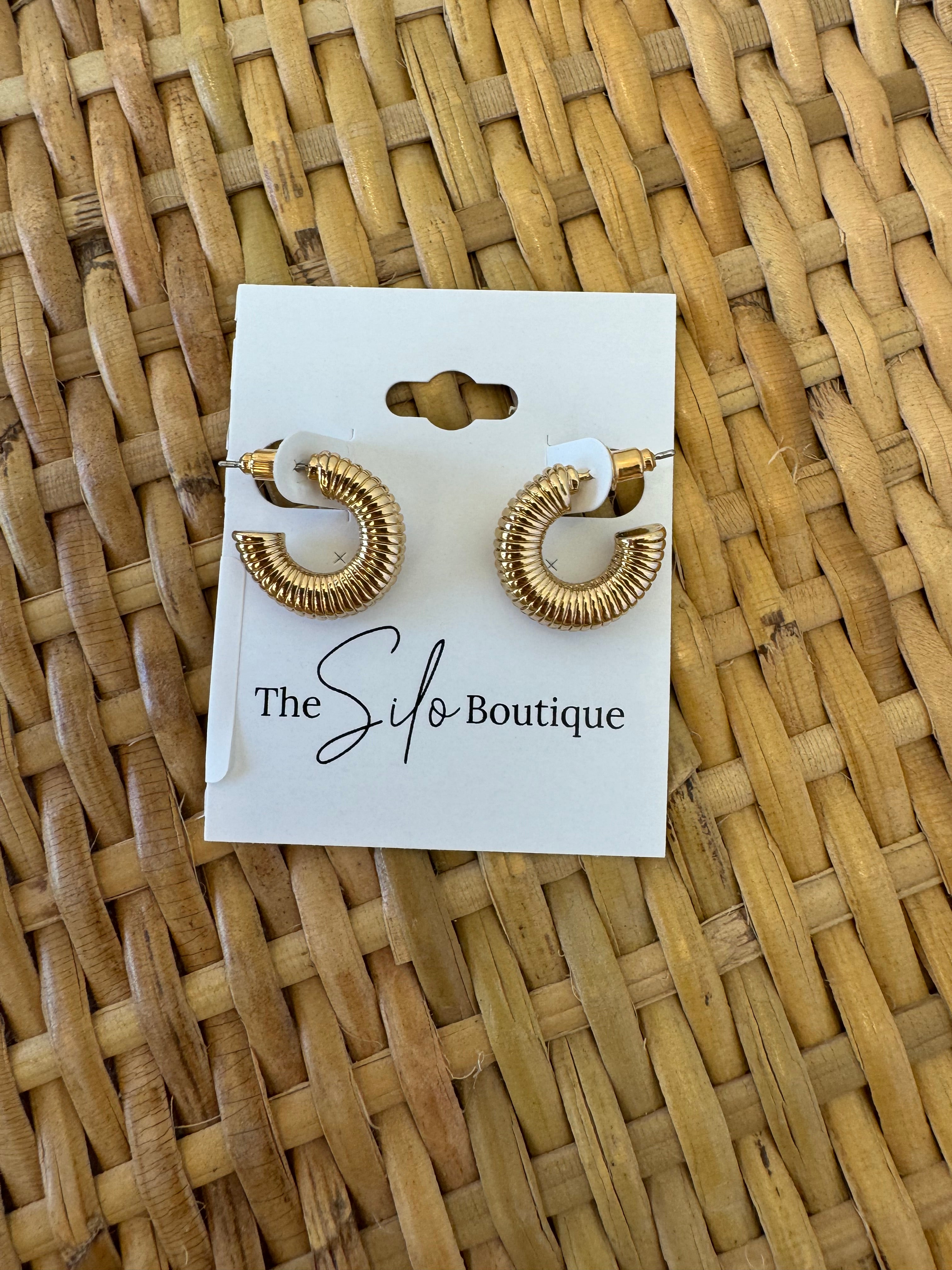 Mini Coil Hoop Earrings-earrings-Dallas Market-The Silo Boutique, Women's Fashion Boutique Located in Warren and Grand Forks North Dakota