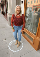 Heather Lace Long Sleeve Top-Long Sleeve Tops-hem and thread-The Silo Boutique, Women's Fashion Boutique Located in Warren and Grand Forks North Dakota