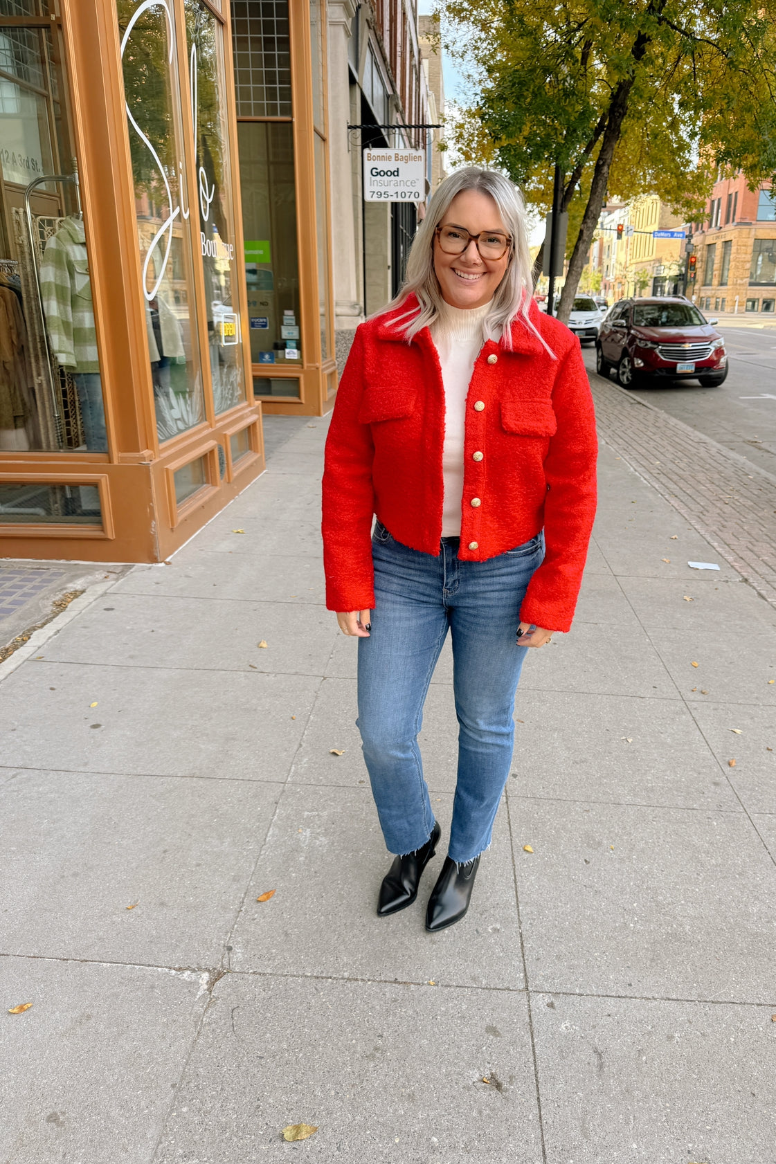 So Fab Red Blazer Jacket-Blazers-active basics-The Silo Boutique, Women's Fashion Boutique Located in Warren and Grand Forks North Dakota