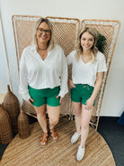 Judy Blue Kelly Green Shorts-Shorts-judy blue-The Silo Boutique, Women's Fashion Boutique Located in Warren and Grand Forks North Dakota