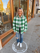 Gee Gee Green Plaid Shacket-Shackets-geegee-The Silo Boutique, Women's Fashion Boutique Located in Warren and Grand Forks North Dakota