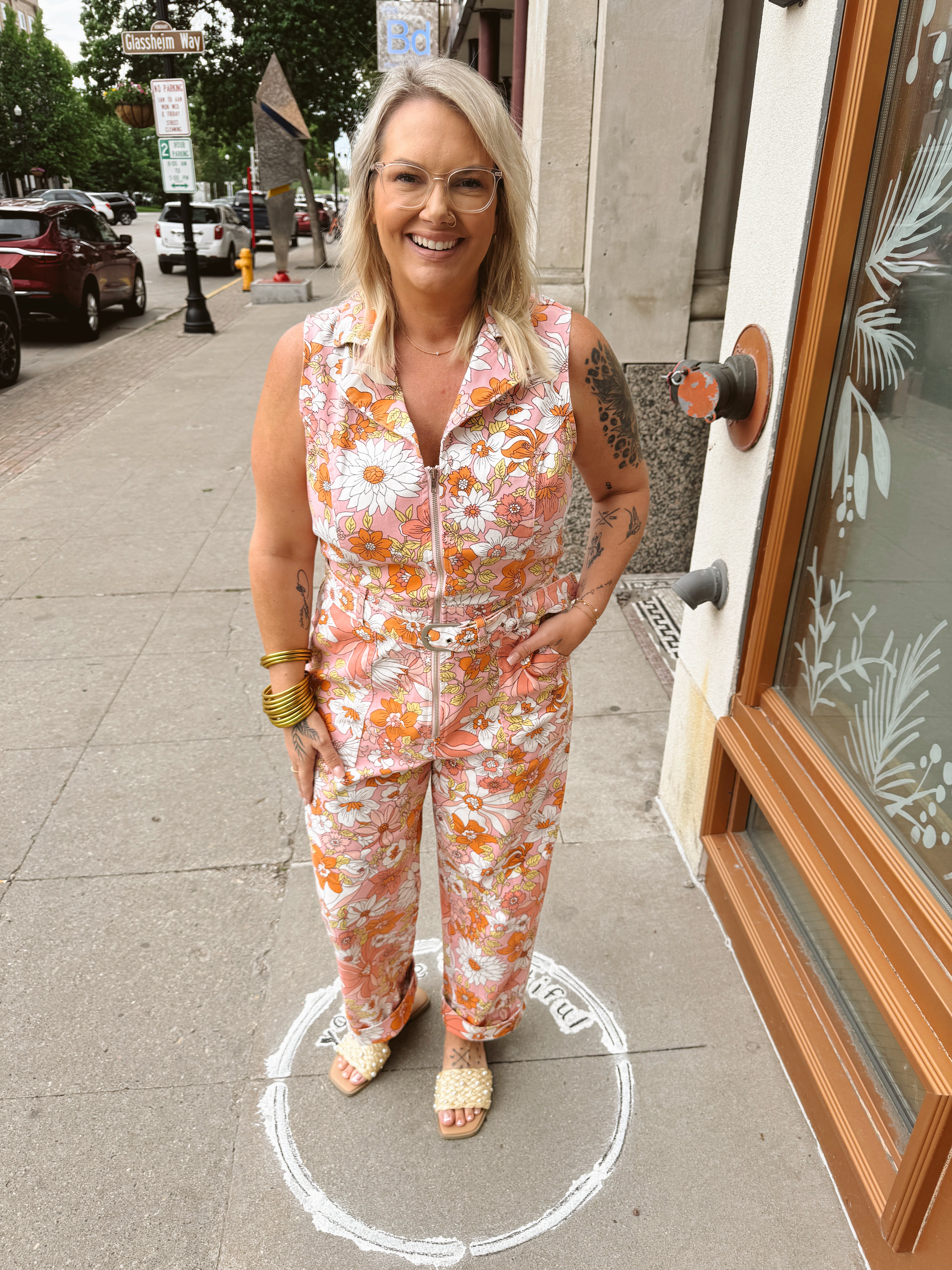 Flower Power Jumpsuit-Jumpsuits & Rompers-skies are blue-The Silo Boutique, Women's Fashion Boutique Located in Warren and Grand Forks North Dakota