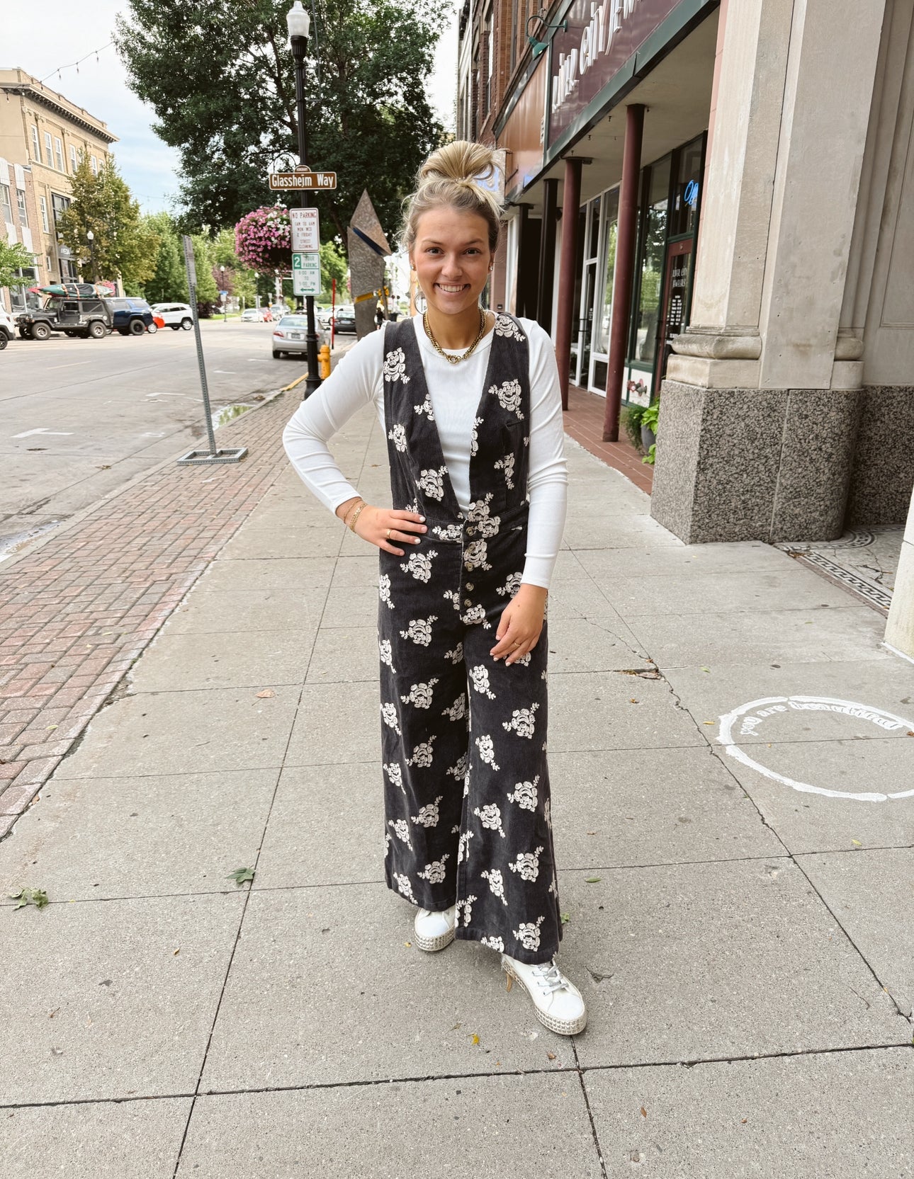 Corded Black Embroidered Jumpsuit-Jumpsuits & Rompers-mystree-The Silo Boutique, Women's Fashion Boutique Located in Warren and Grand Forks North Dakota