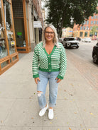 Green Checkered Cardigan-vests-hyfve-The Silo Boutique, Women's Fashion Boutique Located in Warren and Grand Forks North Dakota