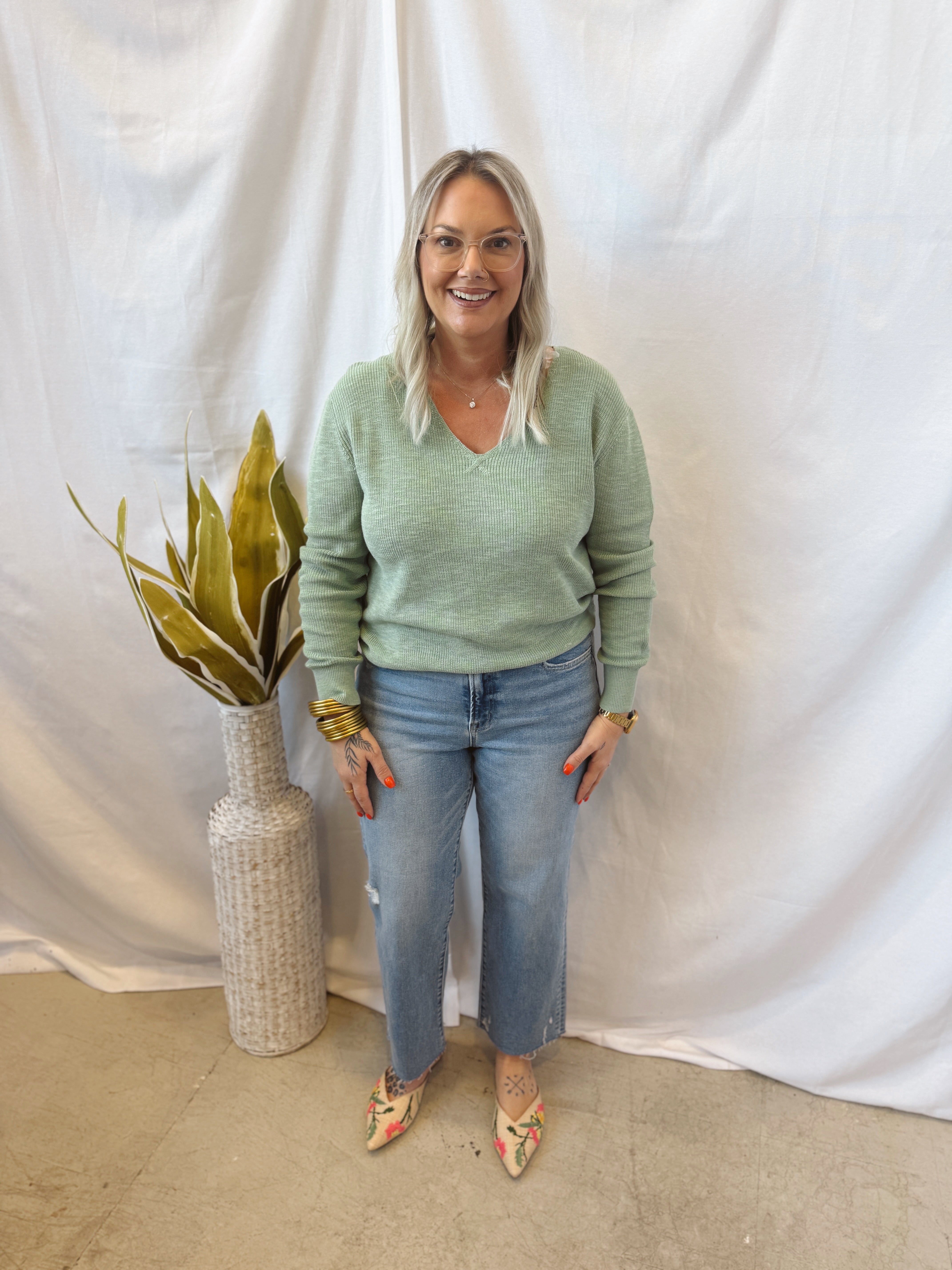 Cool Lightweight V Neck Sweater-Capri-Sweaters-be cool-The Silo Boutique, Women's Fashion Boutique Located in Warren and Grand Forks North Dakota