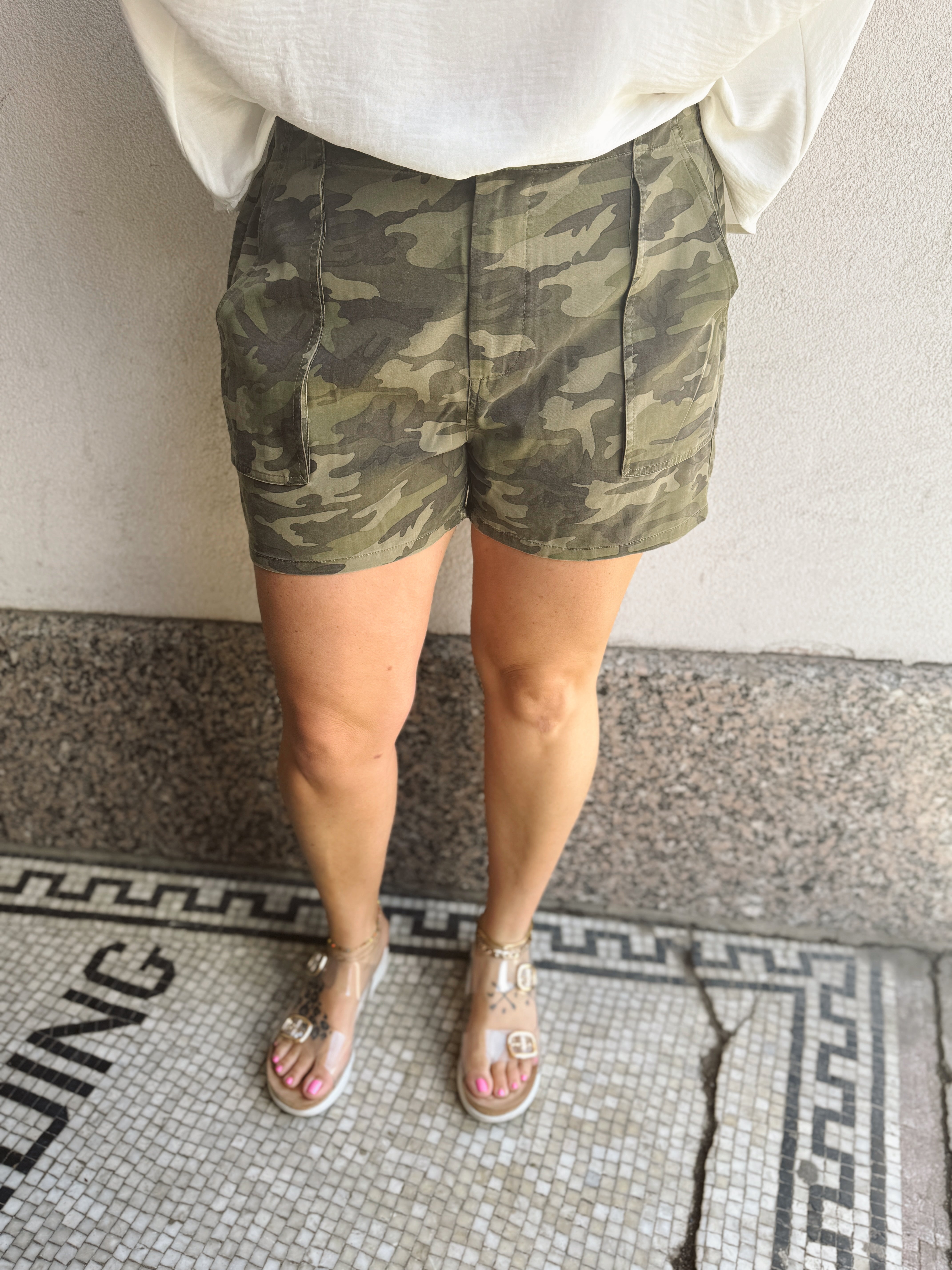 Dear John Sandy Camo Short-Shorts-dear john-The Silo Boutique, Women's Fashion Boutique Located in Warren and Grand Forks North Dakota