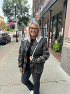 Charlie Charcoal Quilted Hooded Vest-vests-bluivy-The Silo Boutique, Women's Fashion Boutique Located in Warren and Grand Forks North Dakota