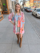 Paisley Multi Color Dress-Dresses-ENTRO-The Silo Boutique, Women's Fashion Boutique Located in Warren and Grand Forks North Dakota