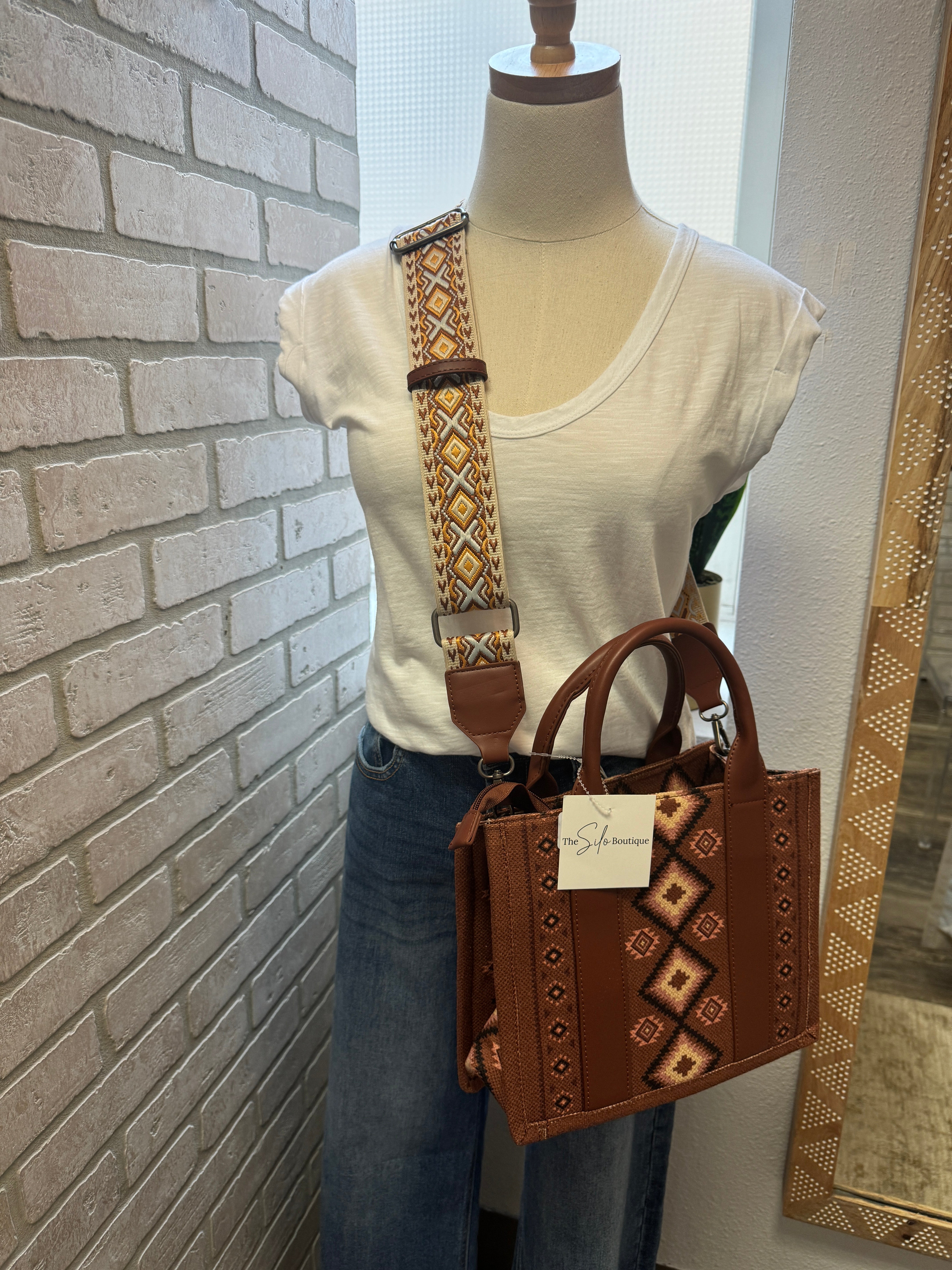 Brown Boho Western Purse-Crossbody Purses-Fame-The Silo Boutique, Women's Fashion Boutique Located in Warren and Grand Forks North Dakota