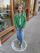 Kelly Green Textured Blazer-Blazers-sunyup-The Silo Boutique, Women's Fashion Boutique Located in Warren and Grand Forks North Dakota