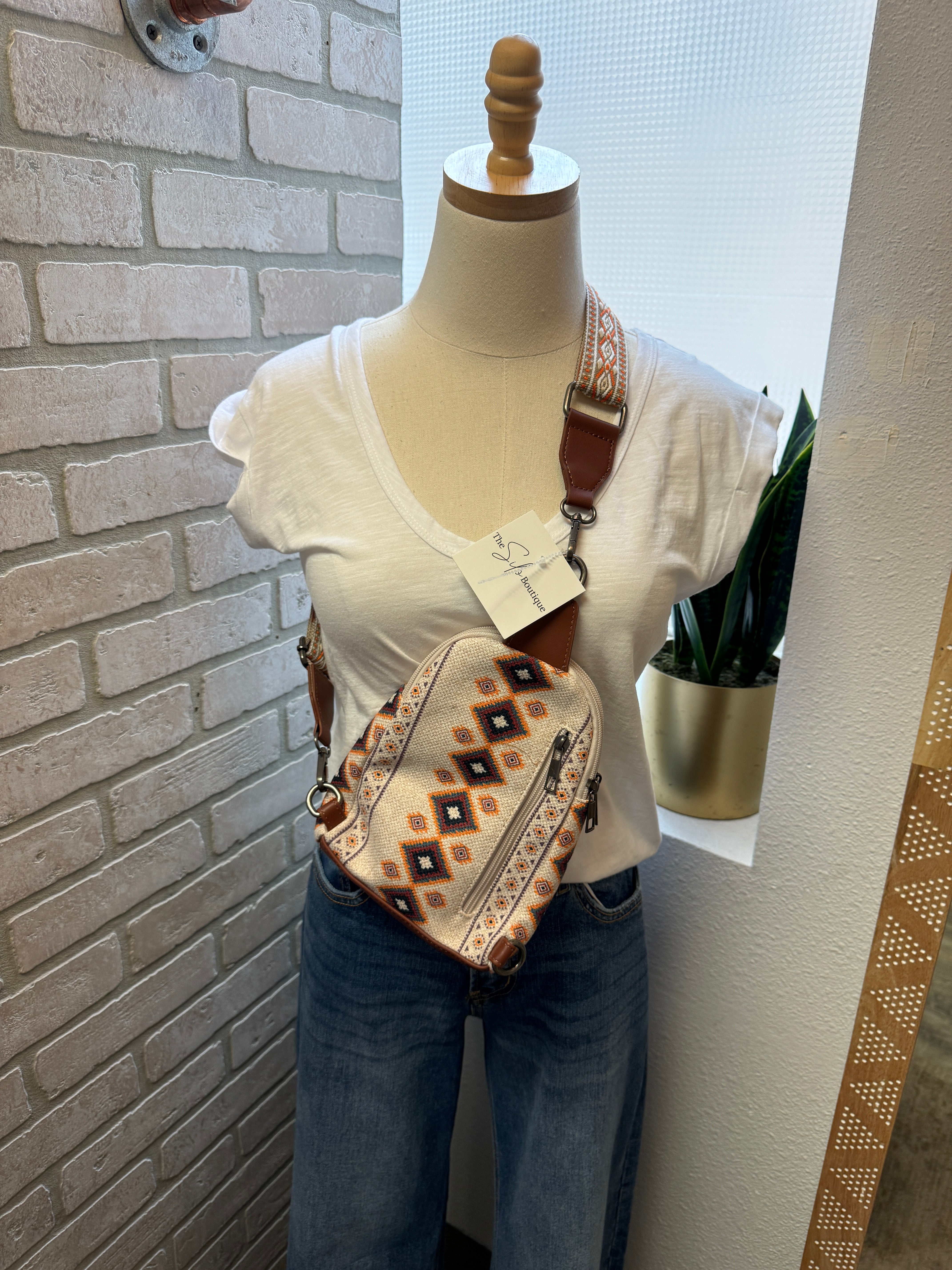 Boho Western Sling Bag-Ivory-Purses-Fame-The Silo Boutique, Women's Fashion Boutique Located in Warren and Grand Forks North Dakota