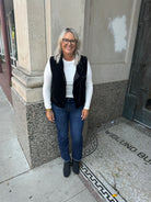 Velvet Puff Vest-Black-Vests-mystree-The Silo Boutique, Women's Fashion Boutique Located in Warren and Grand Forks North Dakota