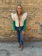 Ecru Embroidered Vest-Vests-ENTRO-The Silo Boutique, Women's Fashion Boutique Located in Warren and Grand Forks North Dakota