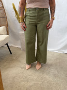 Kut Meg High Rise Wide Leg Pant -Basil-Jeans-Kut-The Silo Boutique, Women's Fashion Boutique Located in Warren and Grand Forks North Dakota