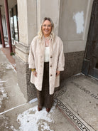 Cream Fuzzy Long Jacket-Coats & Jackets-davi-The Silo Boutique, Women's Fashion Boutique Located in Warren and Grand Forks North Dakota