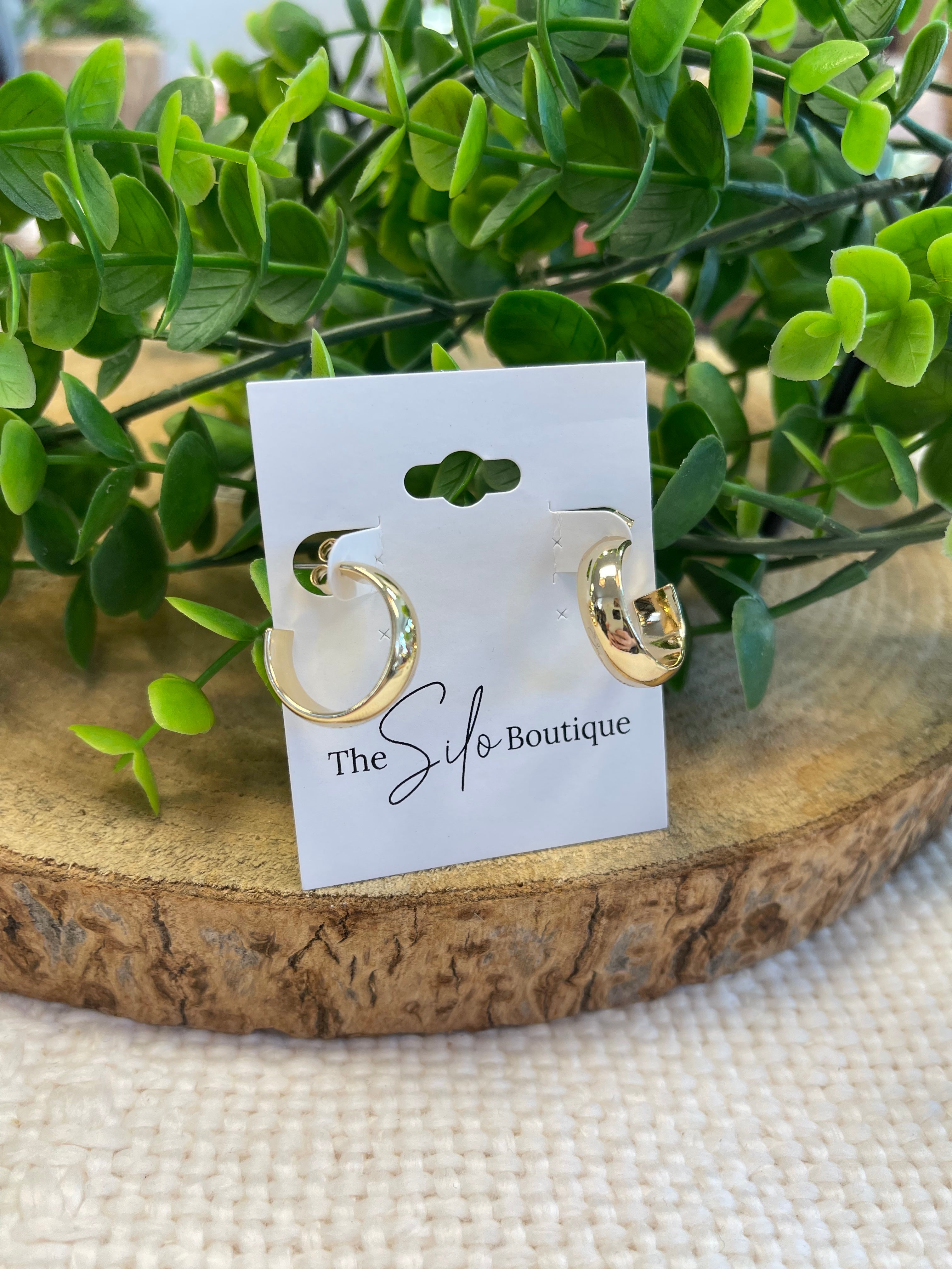 Mini Fame Hoop Earrings-Earrings-Fame-The Silo Boutique, Women's Fashion Boutique Located in Warren and Grand Forks North Dakota