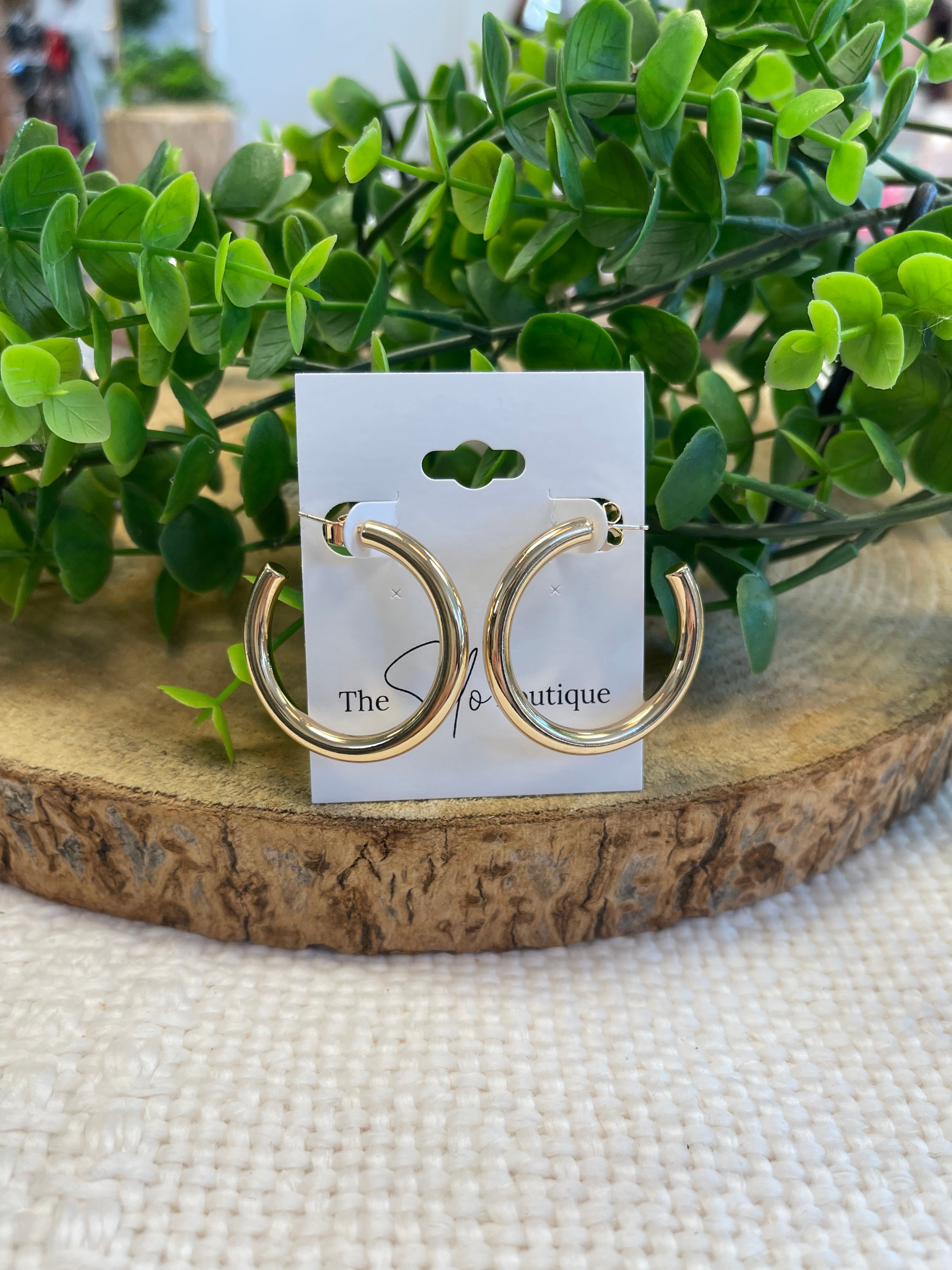 Thick 1.35 Gold Hoop Earrings-Earrings-Fame-The Silo Boutique, Women's Fashion Boutique Located in Warren and Grand Forks North Dakota