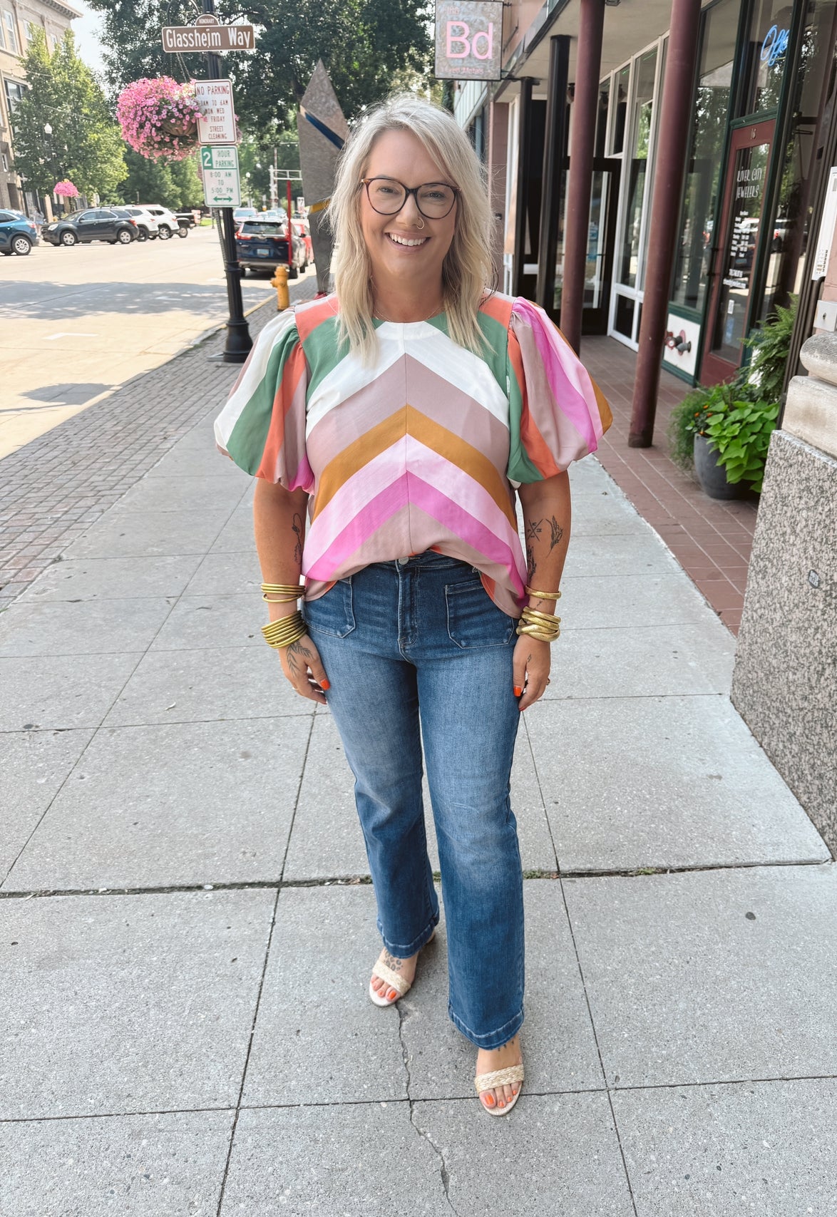 Fun and Bright Striped Top-Long Sleeve Tops-ENTRO-The Silo Boutique, Women's Fashion Boutique Located in Warren and Grand Forks North Dakota