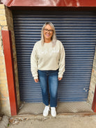 Sand North Dakota Puff Sweatshirt-Sweatshirts-Ivy-The Silo Boutique, Women's Fashion Boutique Located in Warren and Grand Forks North Dakota