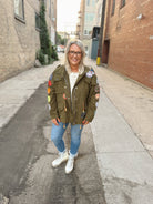 Olive Patch Utility Jacket-Coats & Jackets-jade-The Silo Boutique, Women's Fashion Boutique Located in Warren and Grand Forks North Dakota