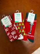 Two Left Feet Christmas Socks-Socks-dm-The Silo Boutique, Women's Fashion Boutique Located in Warren and Grand Forks North Dakota