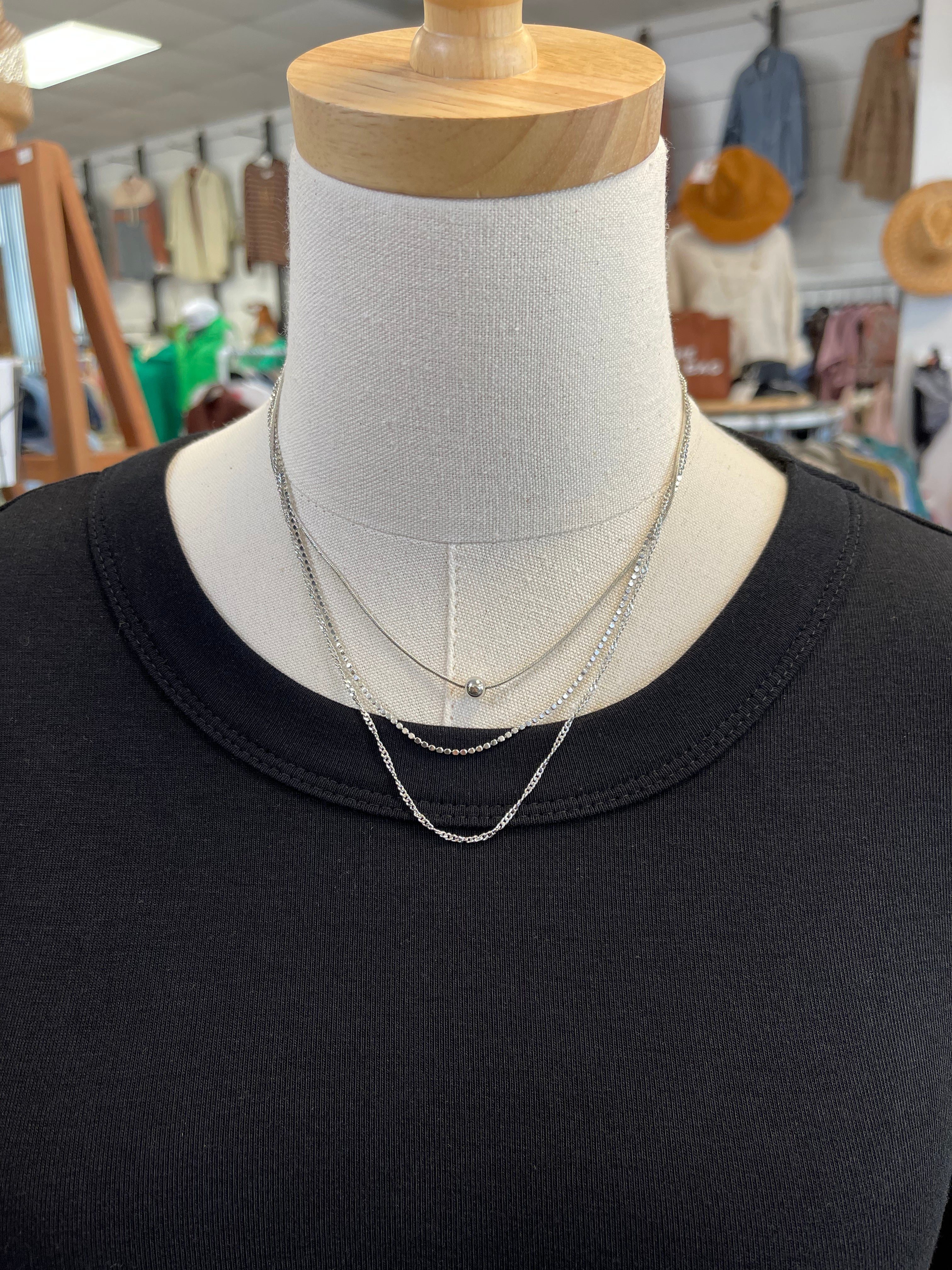 Bead Layered Necklace-Necklaces-Fame-The Silo Boutique, Women's Fashion Boutique Located in Warren and Grand Forks North Dakota