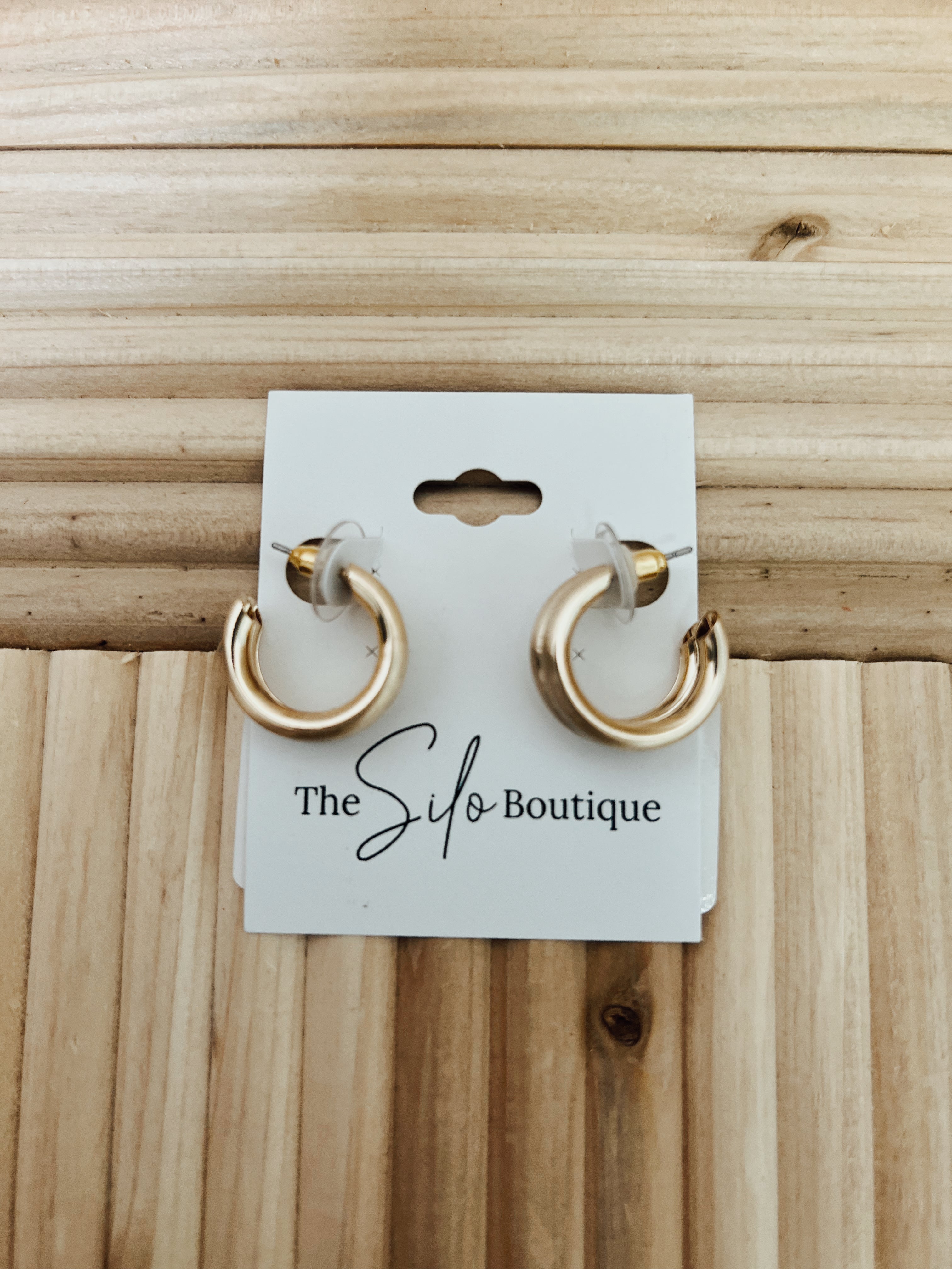 Double Layered Gold Hoop Earrings-earrings-Fame-The Silo Boutique, Women's Fashion Boutique Located in Warren and Grand Forks North Dakota
