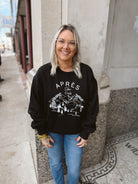 Black Apres Ski Club Sweatshirt-Sweaters-panache-The Silo Boutique, Women's Fashion Boutique Located in Warren and Grand Forks North Dakota