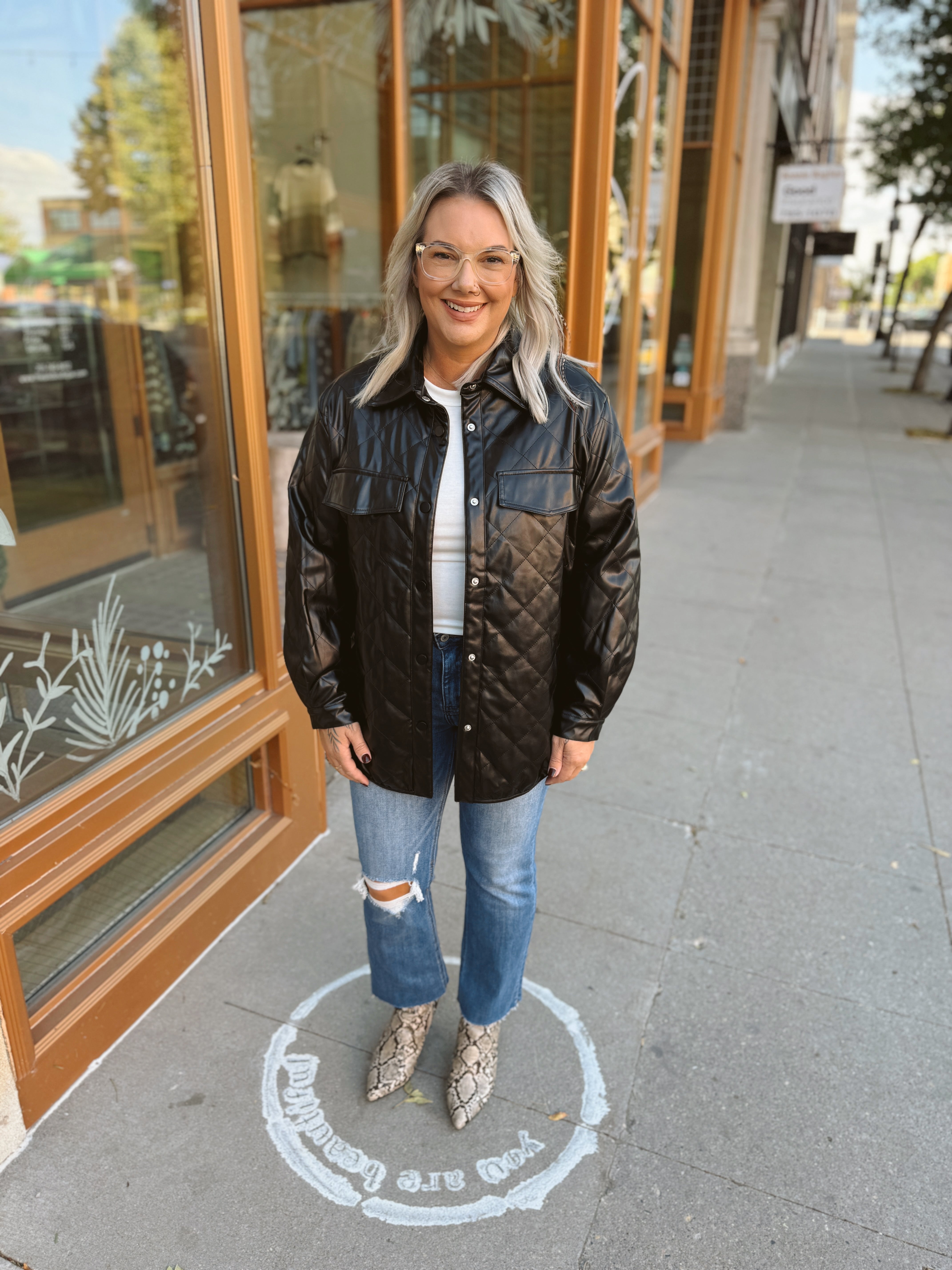 Ellison Black Quilted Shacket-Coats & Jackets-ellison-The Silo Boutique, Women's Fashion Boutique Located in Warren and Grand Forks North Dakota