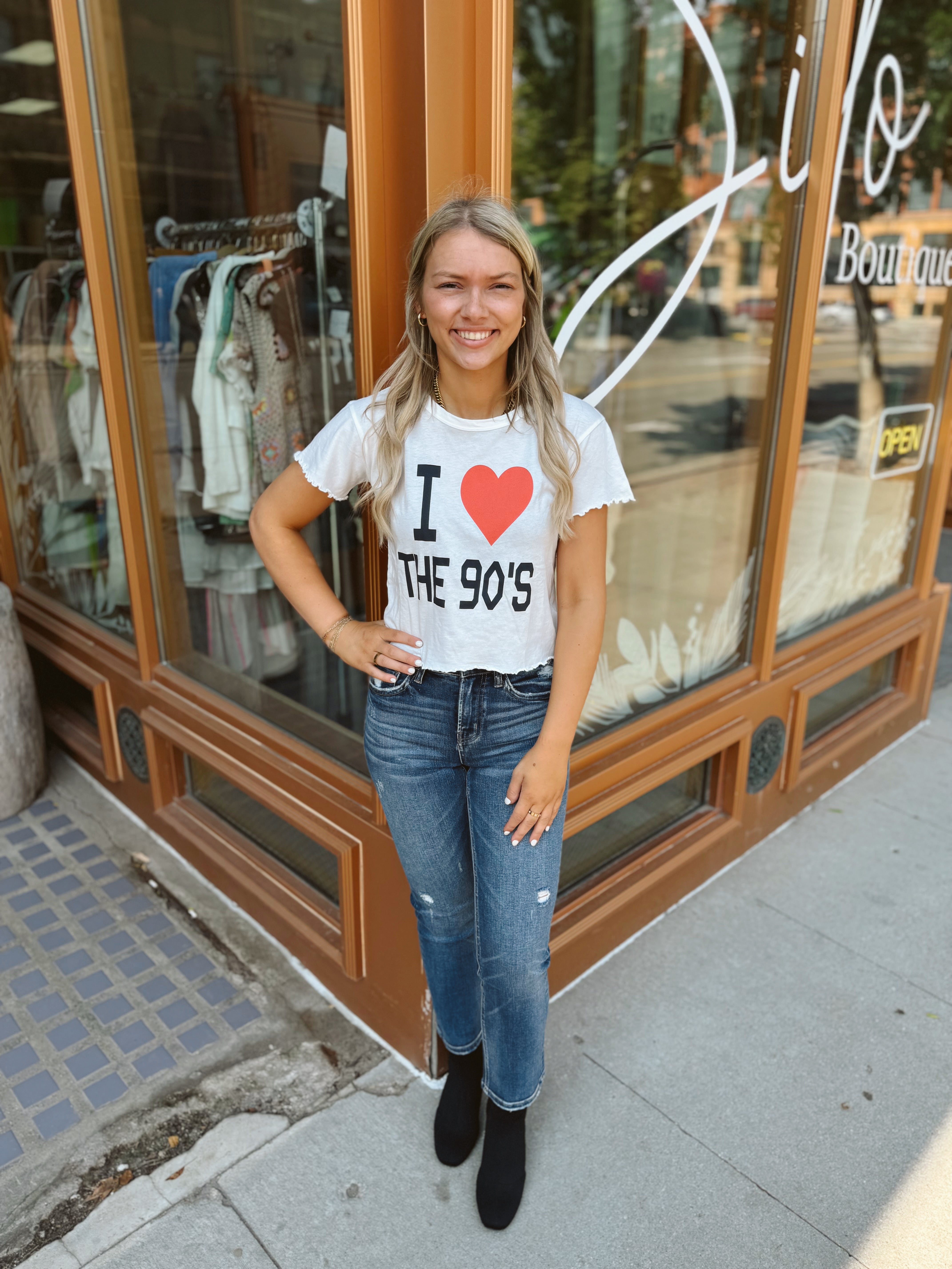 I Love the 90s Baby Tee-Graphic Tees-promesa-The Silo Boutique, Women's Fashion Boutique Located in Warren and Grand Forks North Dakota