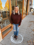 Chocolate Ivy Slouch Sweater-Sweaters-bluivy-The Silo Boutique, Women's Fashion Boutique Located in Warren and Grand Forks North Dakota