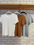 Waffle Knit Short Sleeve Tee-Short Sleeve Tops-wishlist-The Silo Boutique, Women's Fashion Boutique Located in Warren and Grand Forks North Dakota