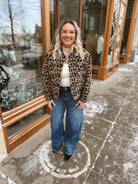 Leopard Short Fur Jacket-Coats & Jackets-miou muse-The Silo Boutique, Women's Fashion Boutique Located in Warren and Grand Forks North Dakota